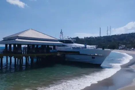 Kapal cepat Ekajaya Matra melebarkan jaringannya dengan membuka rute baru Pelabuhan Padangbai-Senggigi. Launching dilakukan di Merumatta Hotel dan Resorts Senggigi, Lombok Barat, Jumat (19/7/2024). (Foto/nan)