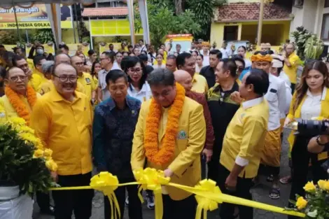 Airlangga Hartanto saat di Kantor DPD Golkar Bali beberapa waktu lalu. (Foto/nan)