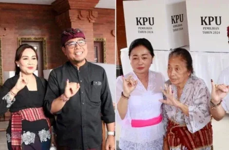 Gunakan Hak Pilih pada Pilkada 2024, Walikota Jaya Negara di TPS 10 Penatih dan Wawali Arya Wibawa di TPS 008 Pedungan