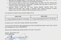 PT. BPR Lestari Bali – Perubahan NamaPerusahaan