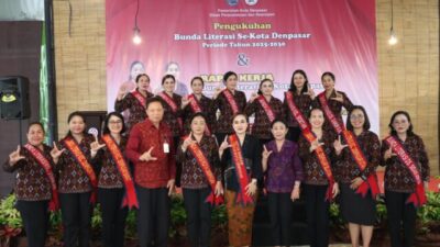 Ny. Antari Jaya Negara Resmi Kukuhkan Ketua Harian Bunda Literasi dan 47 Bunda Literasi Kecamatan dan Desa/Kelurahan se-Kota Denpasar