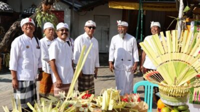 Rampung Di Restorasi, Walikota Jaya Negara Hadiri Pemelaspasan Penyengker Pura Dalem Tohpati