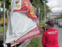 Satpol PP Kota Denpasar Kembali Tertibkan Media Promosi di Fasilitas Umum